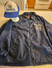 Vintage 80 s Olympia Beer Its The Water Jacket Adult L   Trucker Hat Navy Usa 