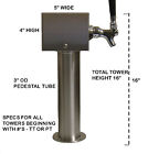 Stainless Steel  Draft Beer Tower Made In Usa - 3 Faucets - Air Cooled -tt3cr-