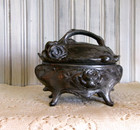 Antique Vintage Art Nouveau Victorian Footed Ornate Casket Jewelry Trinket Box