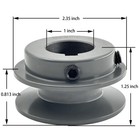 Saelno Bk22-1 Sheaves v Belt Pulley 1 Inch Bore 2 35  Od motor Pulley Cast Ir   