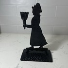 Cast Iron Vintage Candle Holder Colonial Woman Silhouette Farmhouse Cottagecore