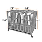 Confote New 42  Stackable Heavy Duty Dog Kennel Pet Stainless Steel Crate Cage