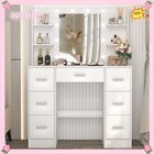 10 Light Bulbs Led Mirror For Bedroom White Makeup Vanity Girls Dressing Table