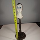 17  Art Deco Style Ceramic Lady Bust Mannequin Head Display On Wood Stand Decor