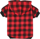Plaid Dog Hoodie Warm Red Pet Sweatshirt Winter Coat With Leash Hole Xs-xxl