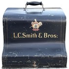 Vintage Antique Lc Smith Bros Typewriter   Metal Carry Case Topper