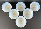 Macbeth Evans Petalware Monax  6  Footed Sherbet Bowls White Opalescent Glass