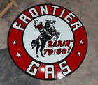 Frontier Gas   Porcelain Enamal Heavy Metal Variation Double Side