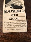 San Diego California 1971 Seaworld Military Adult Ticket Coupon Discount Rare N3