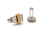 Cufflinks Silver Bar Gold Band Cuff Links