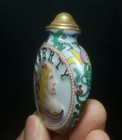 2 6 Inch Signature Chinese Porcelain Painting Belle Timepiece Snuff Bottle