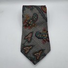 Pierre Balmain Couture Silk Paisley Glen Plaid Tie Vintage Designer 3 75   
