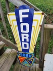 Vintage Large Ford Porcelain Metal Sign 40  Car Truck Auto Dealer Sales Service 