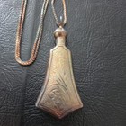 Vintage Sterling 925 Silver 2   Perfume Bottle W dabber Pendant Charm Engraved 