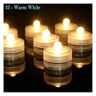 Bright Led Battery Operated Flameless Tea Light Submersible 12 Pack Warm White