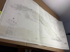 Cuba Map Chart 135x70cm Habana Guantanamo Bay Clean Unmarked Dated 1980 Cuba   