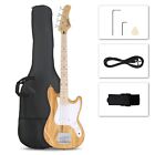 Glarry 4 String 30in Short Scale Thin Body Gb Electric Bass Guitar With Bag Stra