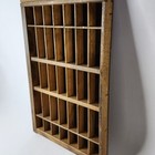 Vintage Wooden Printer s Drawer Display Shelf 16 5x10 75 X1 5  35 Spaces Hangs