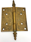 1870 Heavy Cast Bronze Brass Victorian Door Hinges Steeple 5 x5    - Gorgeous