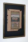 Antique 18-19th C India Mughal Manuscript Book Page Hand Painting Framed Indian