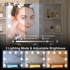 Vanity Makeup Table Set Dressing Desk With 10 Led Lighted Mirror 7 Drawers White