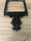 Vintage Ornate Cast Iron Wall Picture Frame Black Floral Folk Art 9 5 X 5 In