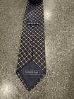 Ermenegildo Zegna 100  Silk Neck Tie Made In Italy Navy Gold Euc