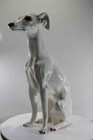 Dog Statue Large Life Size Glazed Porcelain Ceramic Sculpture Vintage