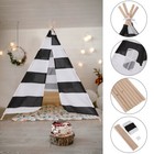 Teepee Tent For Kids-portable Children Play Tent Indoor Outdoor  black  white 