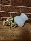 Vintage Wall Sconce 1-light With Milk White Glass Globe Shade  Hardwired Brass