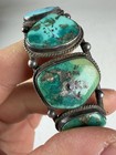 Antique Navajo Native American Sterling Silver Old Pawn Bracelet Cuff 7 Stones