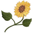 Sunflower Applique Patch - Embroidered Flower Badge 3-7 8   iron On 