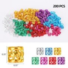 200 Pcs Dreadlocks Beads Hair Braid Rings Clips Dread Group B-multi-colored 