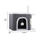 Cat Bed For Indoor Cats Cube House Covered Cat House With Fluffy Ball Hanging