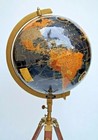 18  World Globe With Tripod Stand Black Sea Floor D  cor Desktop  Rotating