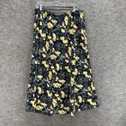 Dressbarn Skirt Women 18w Plus Black Floral Maxi Long Zipper Mid Rise Casual