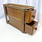 Antique 1919 Singer Treadle Sewing Machine Cabinet 2 Wood Drawers Side Frame