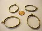 3 Vintage Brass Grooved Edge 40x30mm  Oval Screw Top Pendant Settings 1907