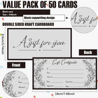 50 Pcs Blank Gift Certificates For Small Business  Grey