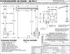 Vestil Freestanding Floor Mounted Jib Crane - 300 Lb Capacity