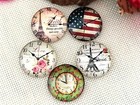 50 Pcs 12mm Photo Image Clocks Flatback Round Glass Cabochon Dome Flat Back Cove