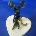  a18 Vintage Pilgrim Art Glass Standing Mouse Figurine Hand Blown Green