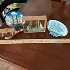 Handmade Wood Sailboat Boat Models   Ship Plaque  Nautical Folk Art Lot