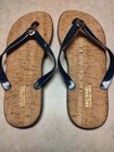 Nice Pre-own Michael Kors Cork  Thong Flip Flops Women Shoes- Navy Blue- Size 10