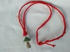 Painted Wooden Mushroom Pendant Hippie Necklace 26  Unisex  Usa Seller Gift