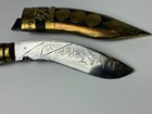 Vintage Nepalese Gurkha Kukri Knife With Sheath 9    Engraved Heavy Blade