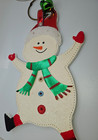 Holiday Snowman Felt Door Hanger With Bell Christmas Decor   10  X 4  On Sale