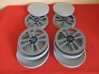 4   new   16mm 400  Empty Plastic Film  Reel   Can Sets      grey 