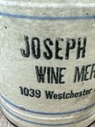 Vintage Joseph Kaiser Wine Merchant Crock Jug 1039 Westchester Ave Bronx Ny