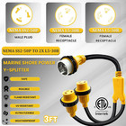 50a To Dual 30a Marine Shore Power Adapter  Nema Ss2-50p Male To 2x L5-30r Femal